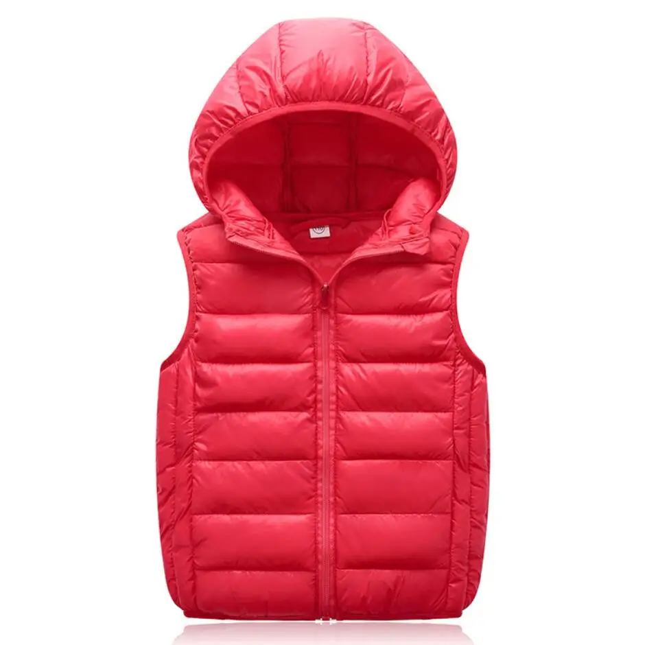 Autumn Winter Fashion Hooded Kids Waistcoat Thick Vest Jackets For Boys Clothes Baby Girls Warm Coat Light Down Jacket Kids Vest Kids Winter Outerwear