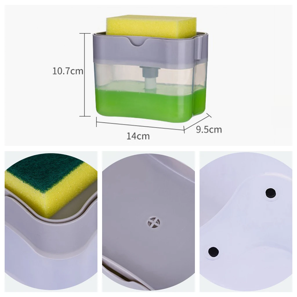 Kitchen Dishwashing Soap Pump Dispenser And Sponge Holder Handy Soap Box for Space Saving Kitchen Dishwashing Soap Pump Dispenser And Sponge Holder Handy Soap Box for Space Saving