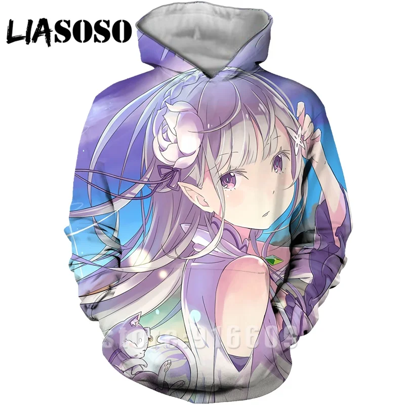 3 Модные женские и мужские худи rem с 3D принтом Re: zero, худи REM, пуловер для косплея, толстовка с капюшоном в стиле аниме, Harajuku - Цвет: 3