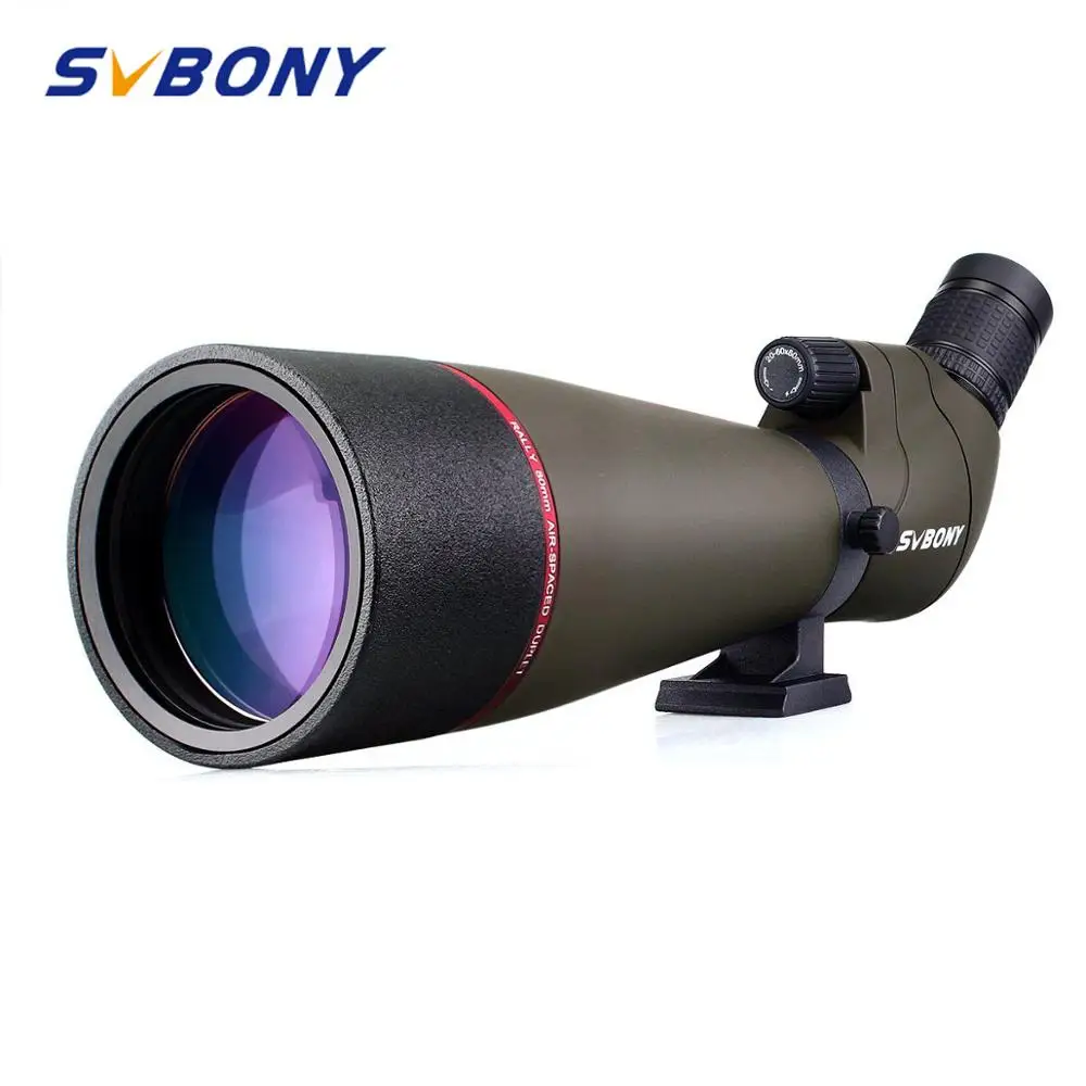 Svbony Spotting Scope Zoom 20-60x80mm Refractor Telescope 45-Degree Large Field of View MC Lens High Definition Powerful F9314AB