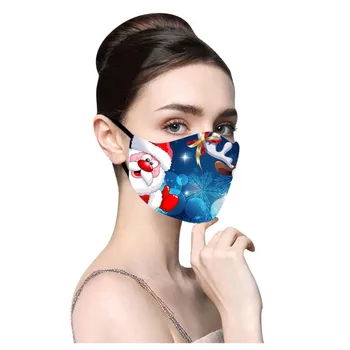 

22 Patterns Face Mask Christmas Print Reusable Breathable Multi-Purpose Face Cover 1/5 PC Mask With 5 PCS Filters Mascarillas