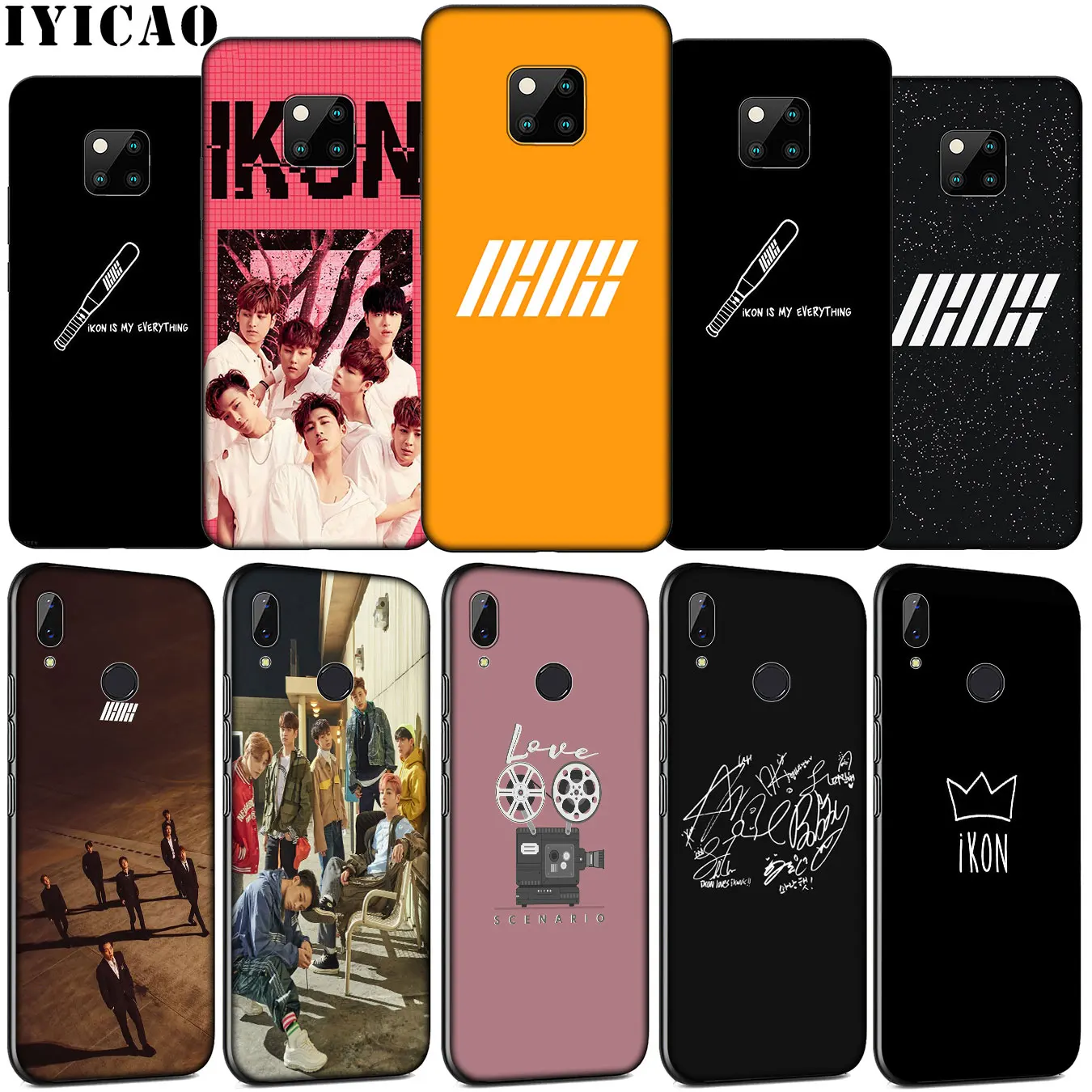 Мягкий силиконовый чехол kpop ikon для телефона Huawei Mate 30 20 10 Pro Nova 5i 4 3 3i 2i 2 Lite черный из