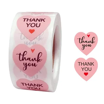 

Heart Shape Thank you Sticker Roll Seal Stickers For Wedding Envelope Scrapbooking Stationery Label Stickers Decoration 500pcs