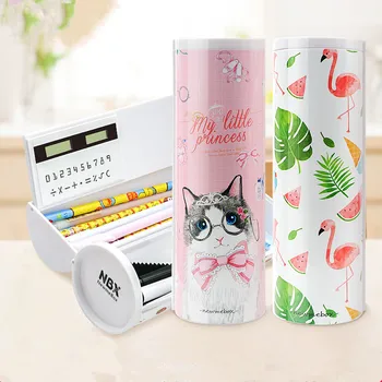 

2020 Double-layer Children Nb Pen Holder Student Stationery Box Multi-function Pen Box Plastic Large Capacity Boys and Girls