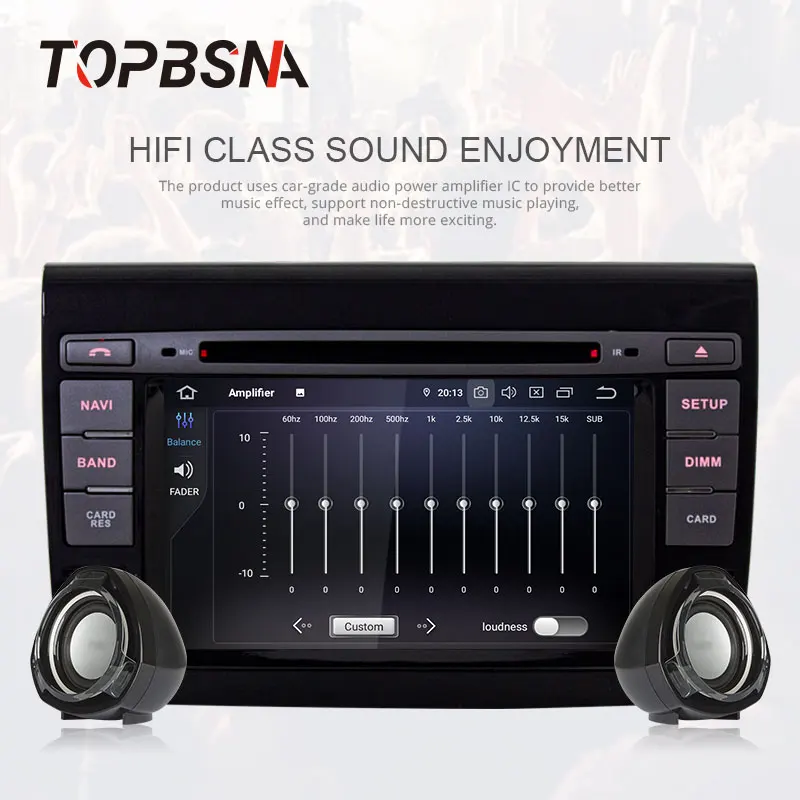 Top TOPBSNA 2 Din 8 CORE Android 9.0 Car DVD Player for Fiat Bravo 2007-2012 WIFI Multimedia GPS Stereo Car Radio headunit auto RDS 4