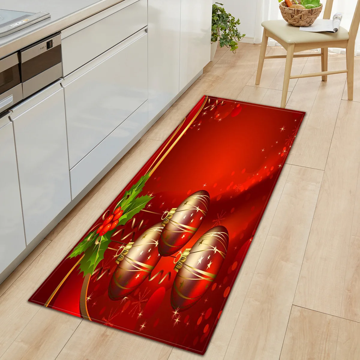 

T Christmas Kitchen Blanket Strip Living Room Floor Pad Anti Slip Carpet Bedroom Bath Mat Rugs Sofa Shoe Cabinet Mat 3D Doormat