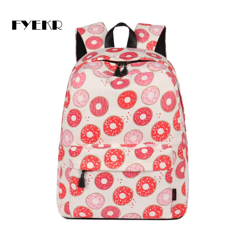 

Fyekr Spring New Style Schoolbag for Elementary School Students Donuts Cute Printed Backpack Wear-Resistant Campus STUDENT'S Bac