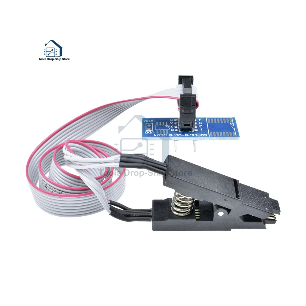 SOIC8 SOP8 Programmer Test Clip Adapter Flash Chip IC Test Clips Socket Adpter BIOS/24/25/93 Programmer for Arduino