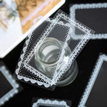 

30pcs/pack Transparent Waterproof PET Sticker DIY Dairy Decorative Sticker Creative Retro Software Lace Cute Fruit Sticker