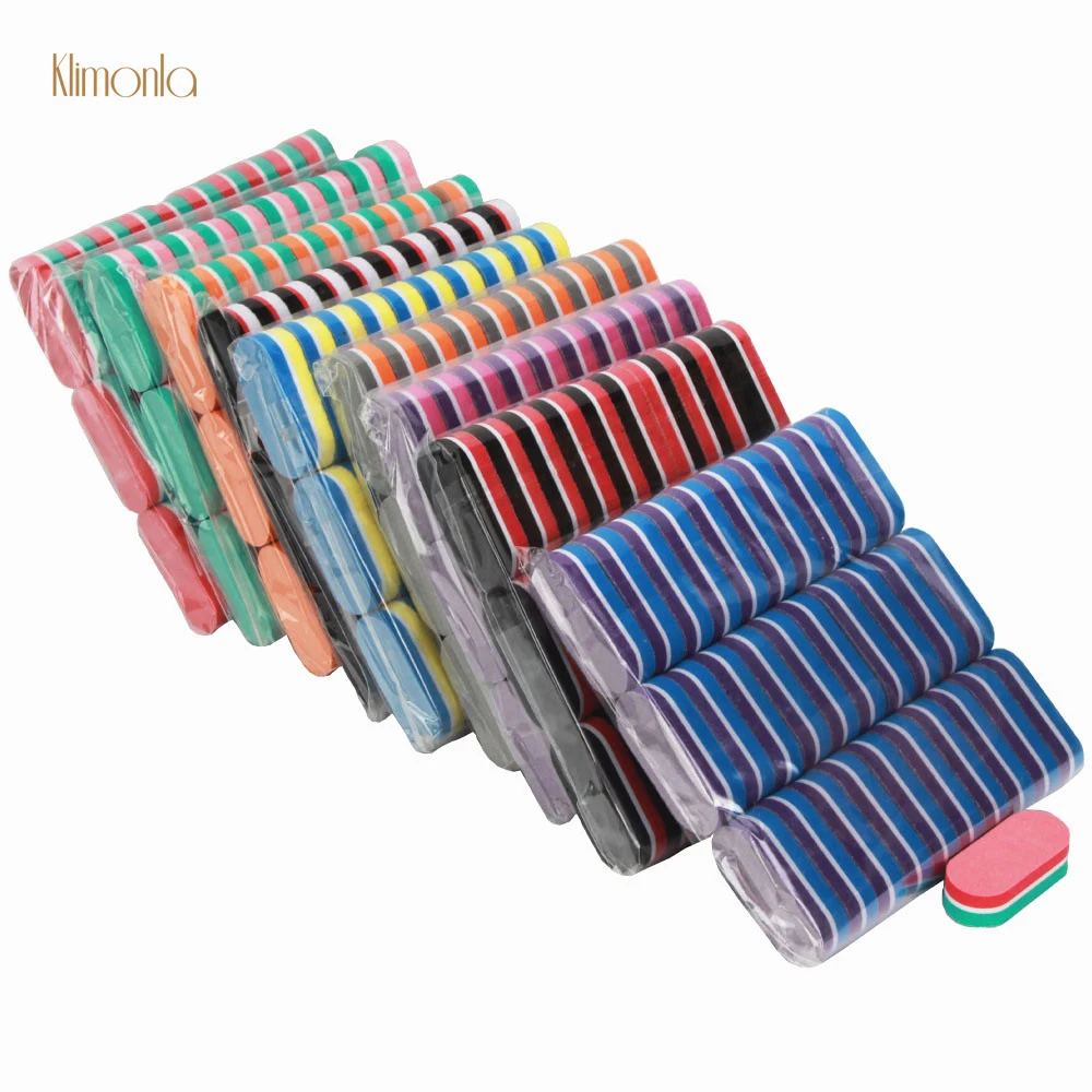 

200Pcs/Lot Mix Style Mini Sponge Nail File Sanding Grinding Colorful UV Gel Polish Professional Nail Art Mini Care Salon Tools