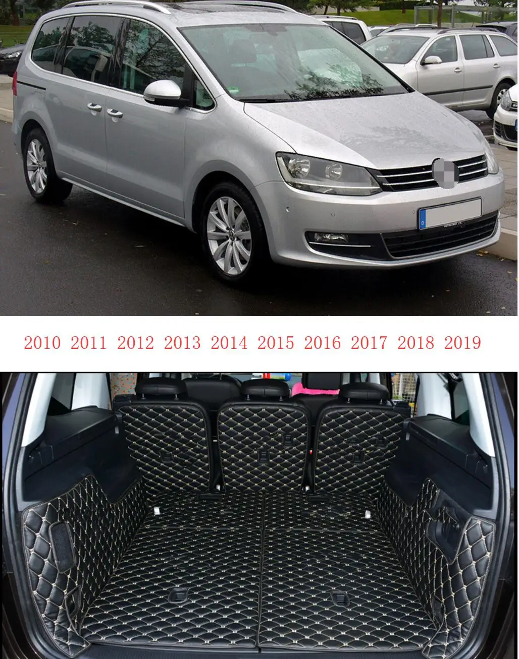 Волокна кожи багажник автомобиля коврик для volkswagen sharan 2010-2012 2013 сиденье Alhambrar автомобильные аксессуары