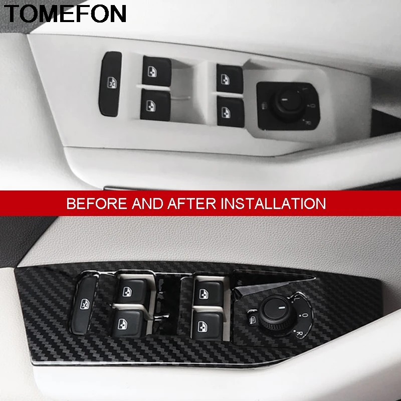 TOMEFON для Volkswagen T-Cross кнопка включения окна автомобиля дверь панель подлокотника рамка Крышка отделка Аксессуары ABS
