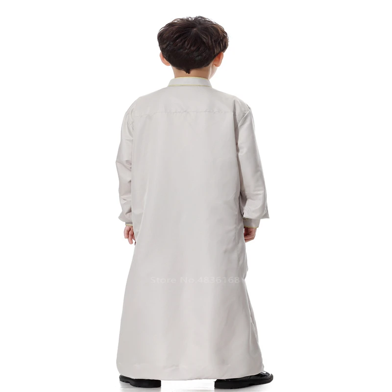 Арабский халат для мальчика-подростка; детская одежда с длинными рукавами и вышивкой в Саудовской Аравии; мусульманская одежда; Мужская Тауб Рамадан; костюмы; кафтан