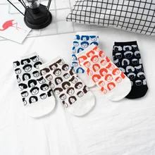 Женские носки, Забавные милые Мультяшные люди, граффити, разные цвета, простые милые носки в уличном стиле, новинка, популярные носки