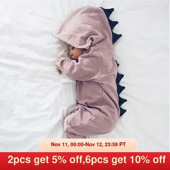 

Melario Rompers 2020 Newborn 3D Cartoon Hooded Costume Rompers Spring Autumn Cotton Romper Playsuit Clothes 0-24M