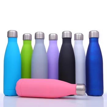 

500ml Rubber Paint Solid Color Water bottle Vacuum Cup Swell Vacuum Cup Originality Motion Kettle Thermos Cup C1191 g