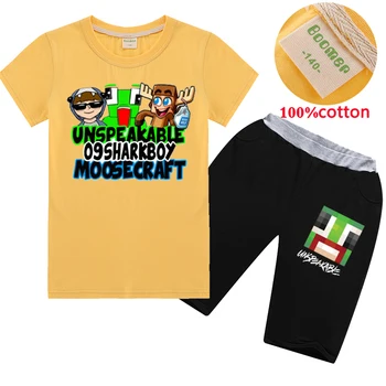 

Cartoon Pattern UNSPEAKABLE Boy Summer T Shirt Shorts Clothing Outfits Baby Girl Casual Comfortable Clothing Sets Kids Clothing