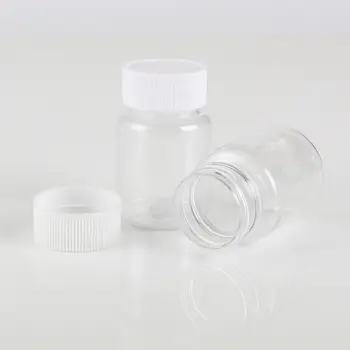 

10Pcs 15ml/20ml/30ml/60ml Plastic PET Clear Empty Seal Bottles Solid Powder Medicine Pill Chemical Container Reagent Vials