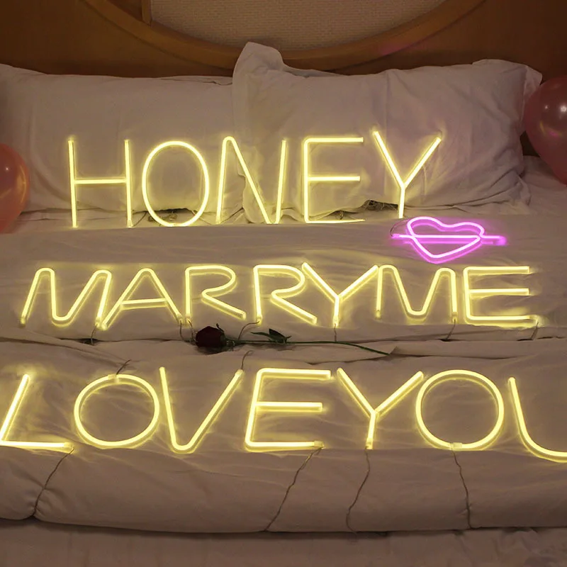 

LED English Lettered Lamp Modeling Lamp I Confession Proposal Room Decorative Lights Cupid Hearts Neon Wholesale