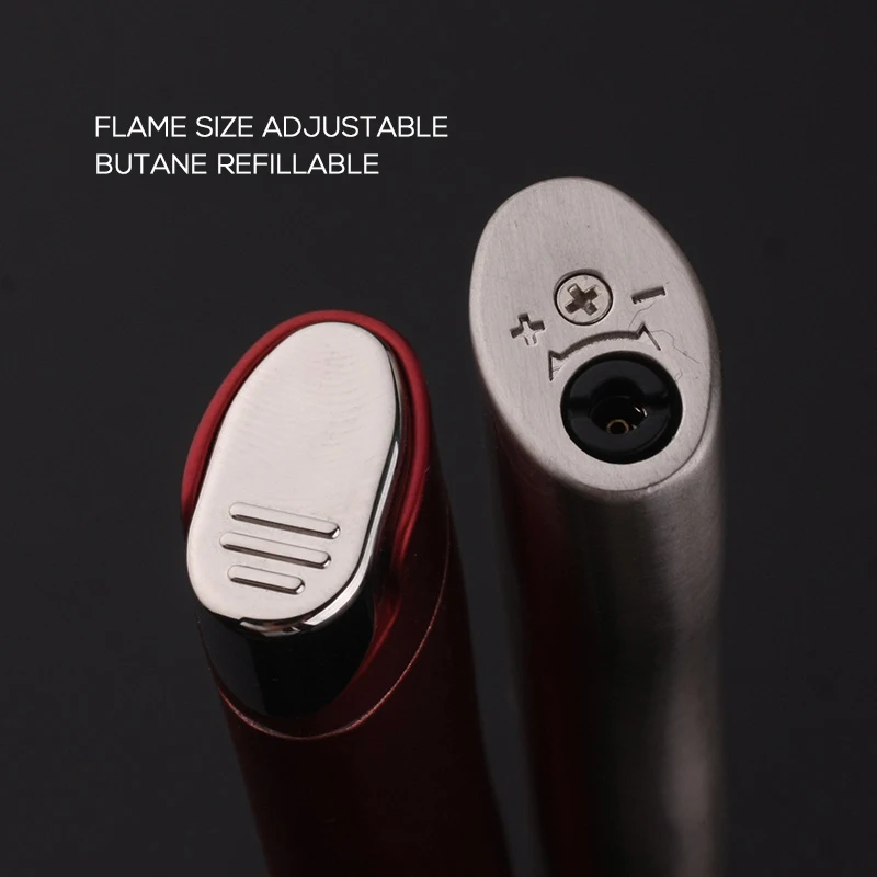 GREEN Flame Lighters Cigar Torch Lighter Windproof Refillable Butane Jet Lighters Gift