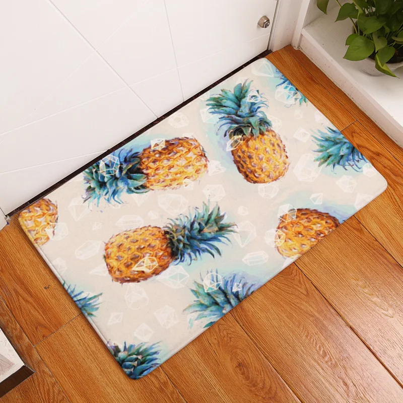 

Bathroom Carpet Bath Mat Toilet Rug Floor Mat Pineapple Fruit Printed Doormat Outdoor Kitchen Mat Home Decoration 50x80cm