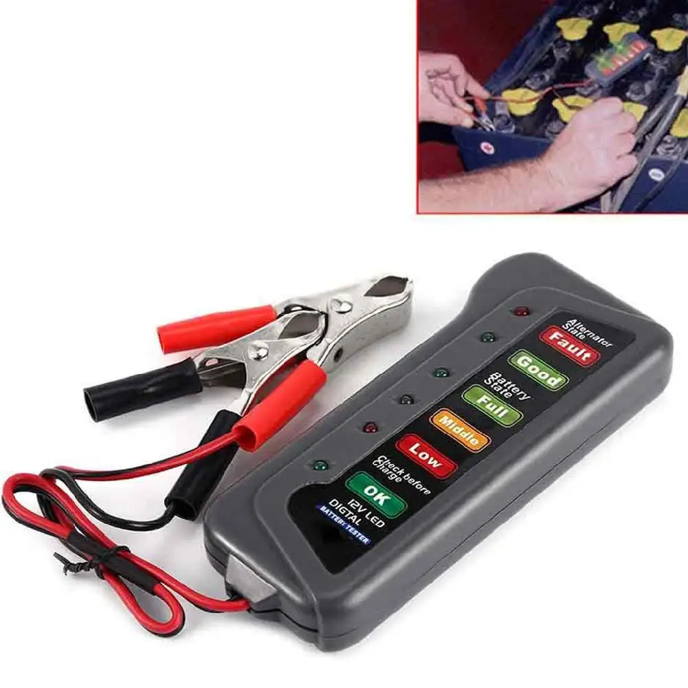 TWISTER.CK 6 LED Lights Display Digital Battery Alternator Tester For Car Motorcycle Trucks