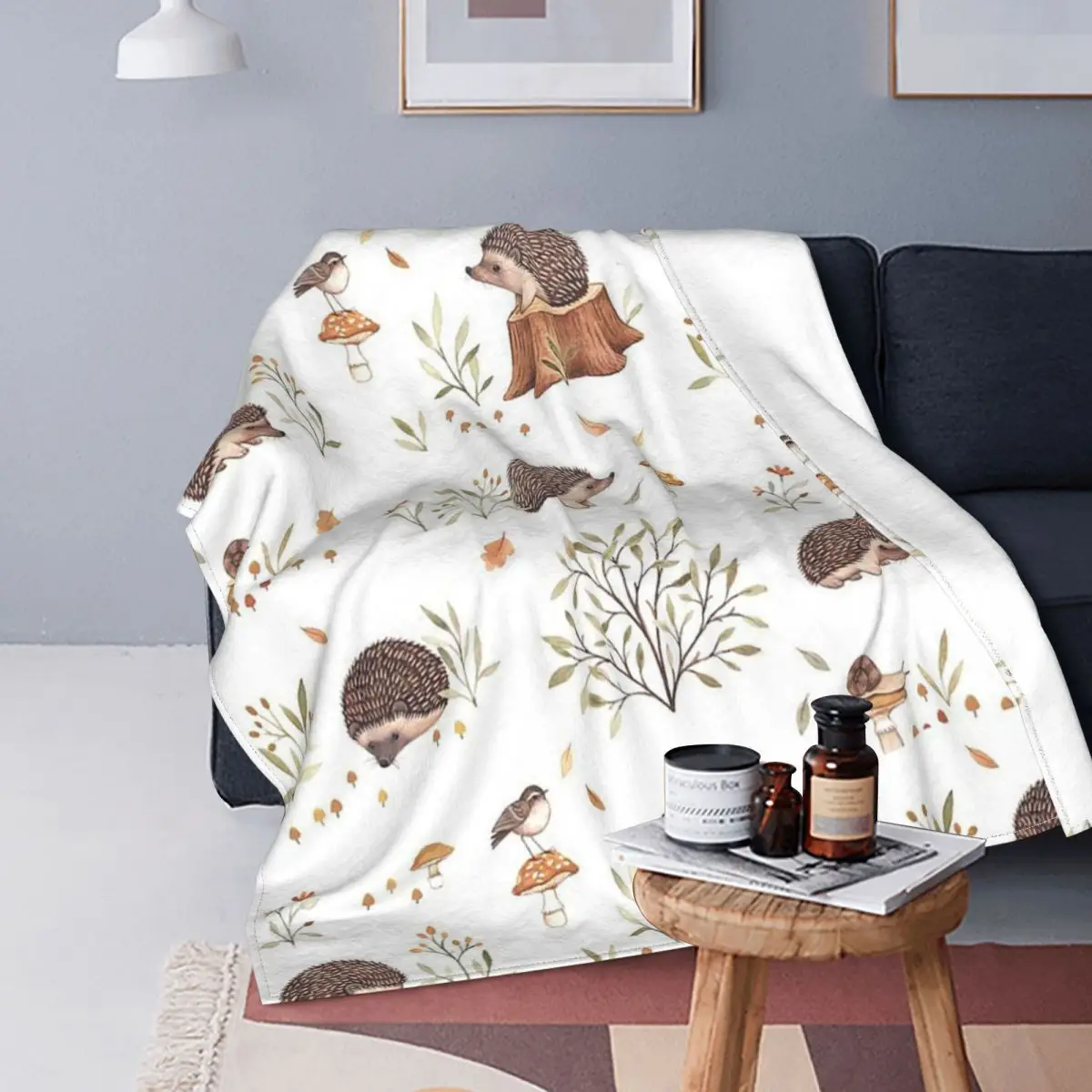 Hedgehog Throw Blanket Flannel Throw Blankets Hedgehog Quilt