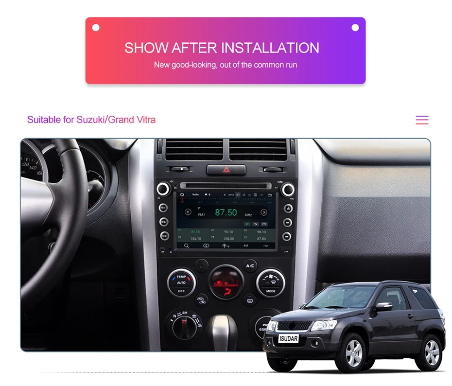 Discount Car GPS Navigation Android 7 Inch Multimedia Player 2 Din Radio for Suzuki Grand Vitara 4 Core RAM 2 GB DSP Auto Map Bluetooth 0