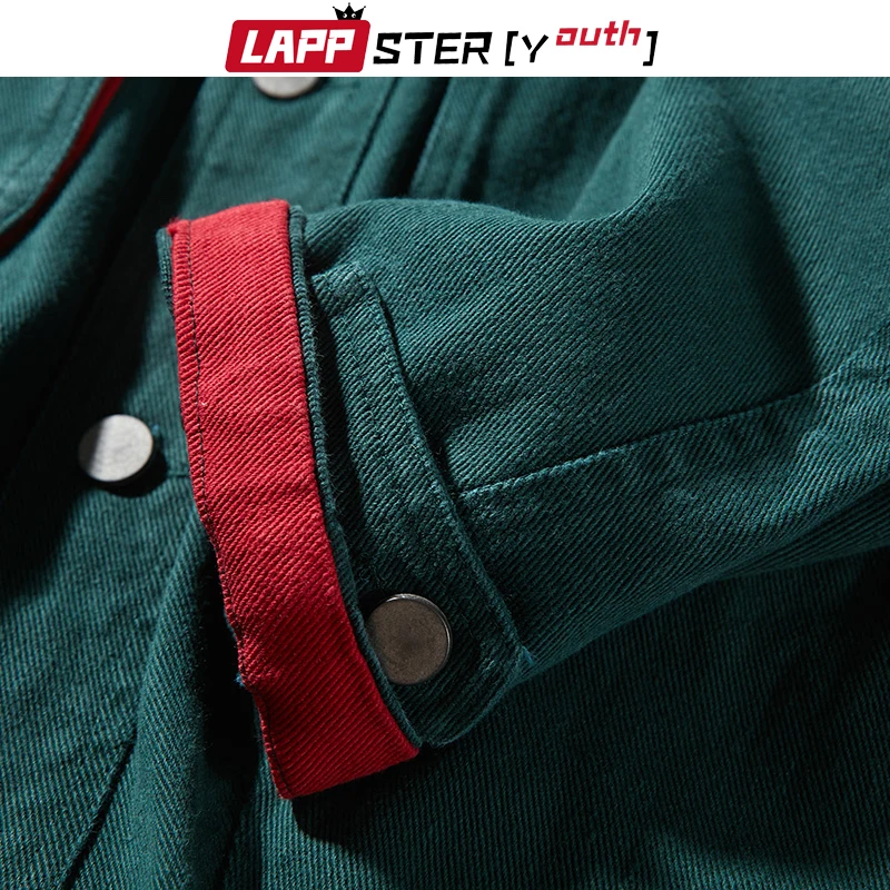 LAPPSTER уличная однотонные джинсовые куртки для мужчин джинсовые пальто осень джинсовая куртка Мужская винтажная цветная куртка-бомбер ветровка