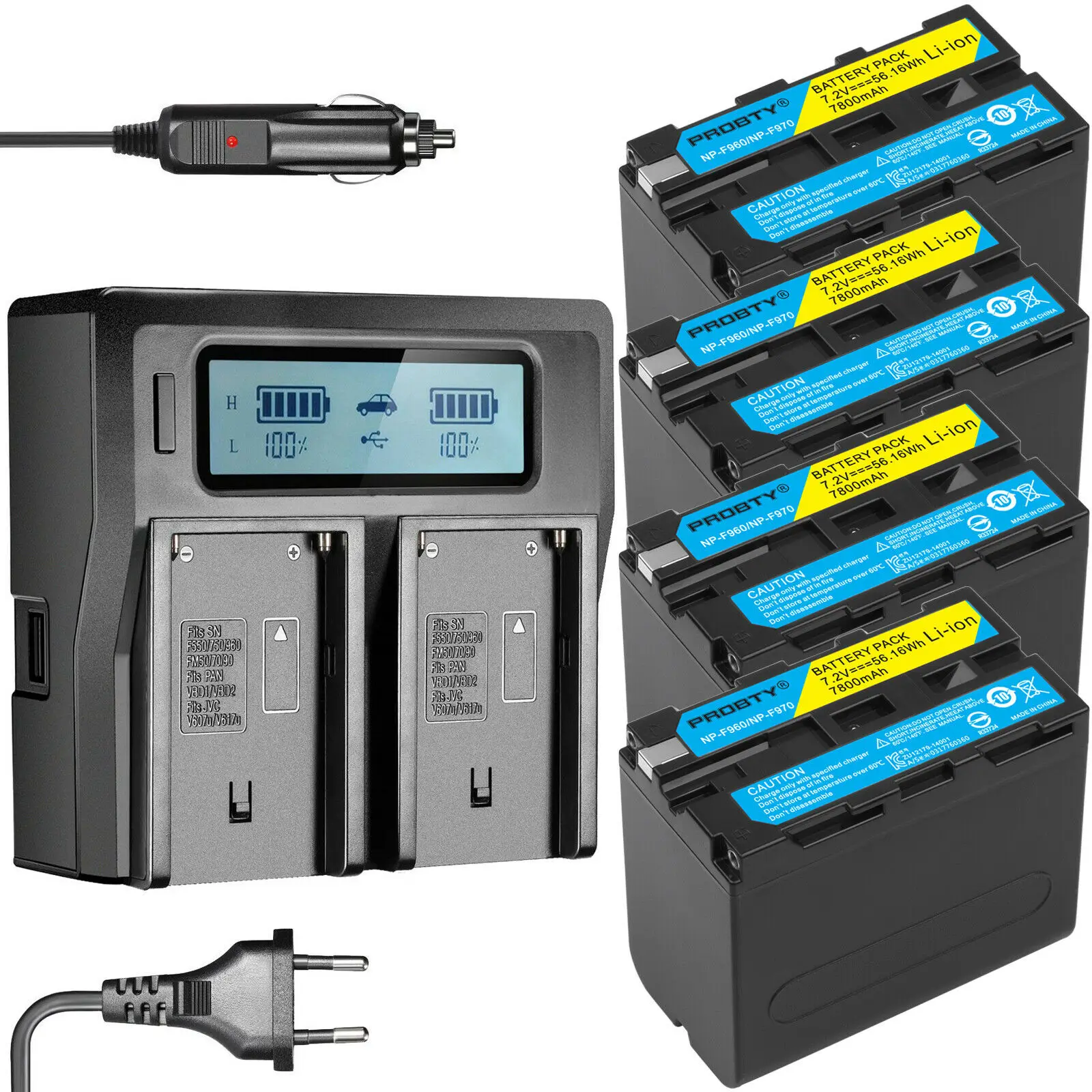 

7800mAh NP-F960 NP-F970 NP F960 F970 rechargeable battery + LCD fast dual charger for SONY HVR-HD1000 HVR-HD1000E HVR-V1J