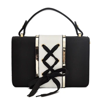 

QZUnique Women's Frosted PU Leather Handbag Retro Matte Color Block Crossbody Shoulder Bag