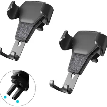 

Universal Car Leather Grain Car Gravity Phone Bracket Mount Holder Stand For Mobile Phone Support Air Vent Clip