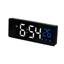 Ayna çalar saat LED dijital saat 3 grup Alarm ses kontrolü erteleme zaman sıcaklık göstergesi Reloj Despertador