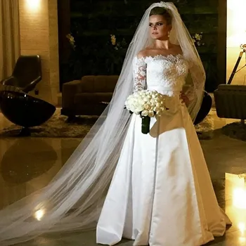 

Hot Sale Off Shoulder Appliques vestido de noiva bridal Gown 2018 Robe De Mairage Vestidos De Novia mother of the bride dresses