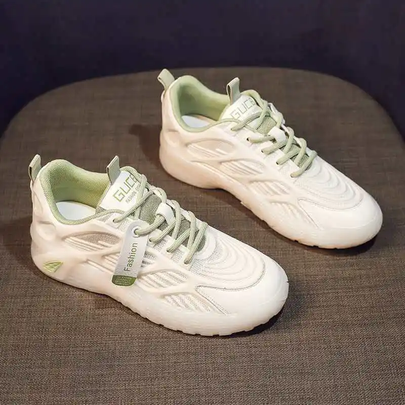 Модные женские кроссовки Новинка 2020 года Обувь на платформе со шнуровкой