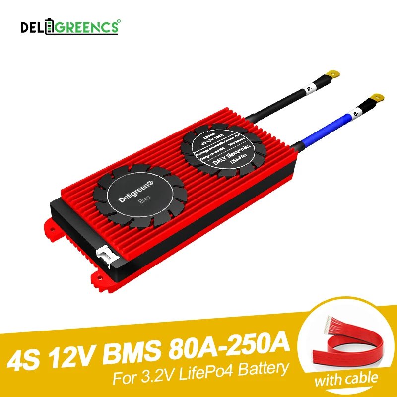 Deligreen BMS 4S 12V 80A 100A 120A 200A PCB BMS for 3.2V LiFePO4 battery pack 18650 Lithium Battery Pack