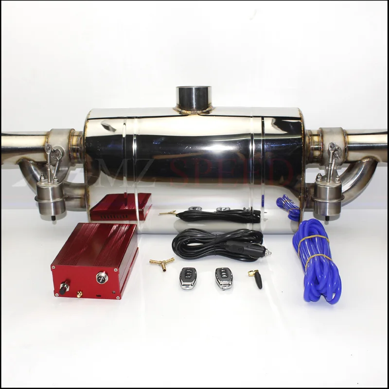 

Exhaust pipe t-type double-outlet remote valve exhaust muffler 304 stainless steel remote control switch sound exhaust for BMW
