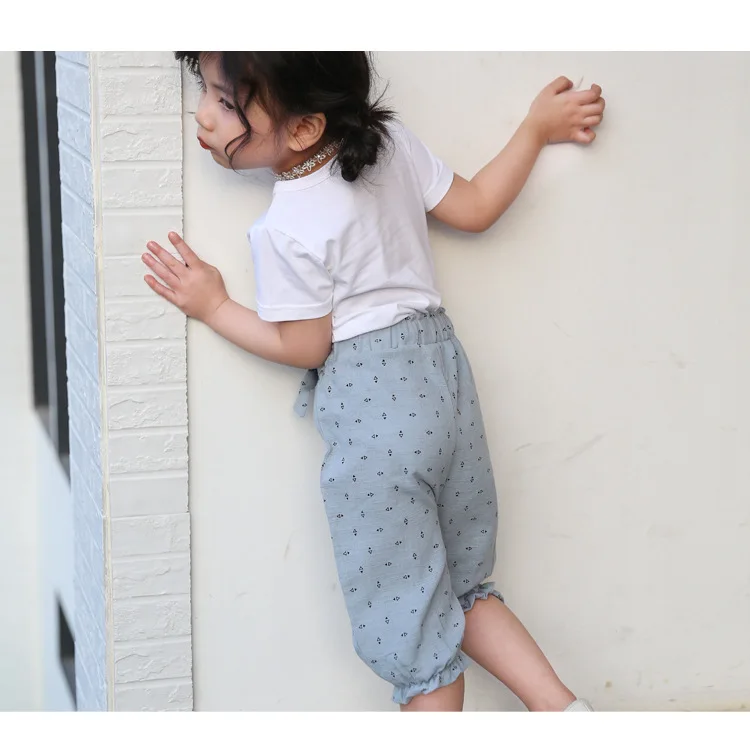 Girls Anti Mosquito Pants Summer New Style CHILDREN'S Garment Baby Lantern Pants Cotton Linen Capri Pants