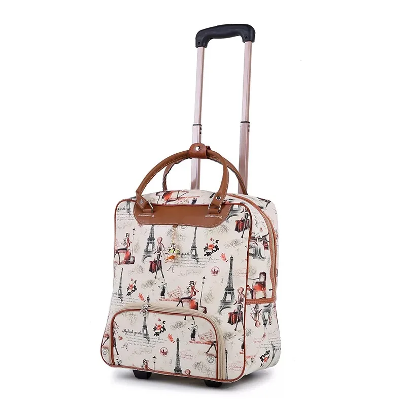 Женский чемодан на колесиках, чехол на колесиках, брендовый, Повседневный, в полоску, чехол на колесиках, сумка для путешествий, чехол для переноски, сумка для выходных - Цвет: Trolley Luggage1