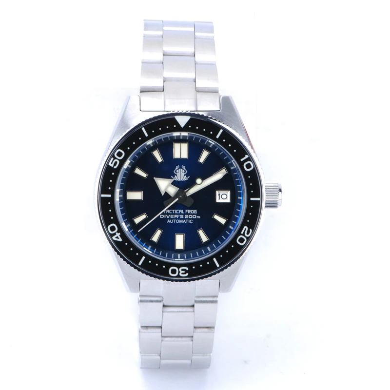 

Tactical Frog Mens Diver Watches 62Mas Automatic Mechanical Wristwatch Dive 200M Waterproof Luminous Sapphire NH35 Ceramic Bezel