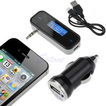 

Wireless 3.5mm Car Radio FM Transmitter Adapter For iPhone 4 5S with Car Charger E7CA