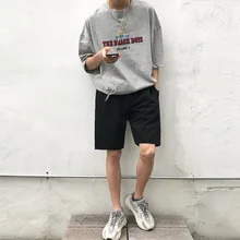 Летние мужские шорты в Корейском стиле, трендовые повседневные штаны, свободные пятые брюки в гонконгском стиле, спортивные штаны, INS, шорты для студентов, модные