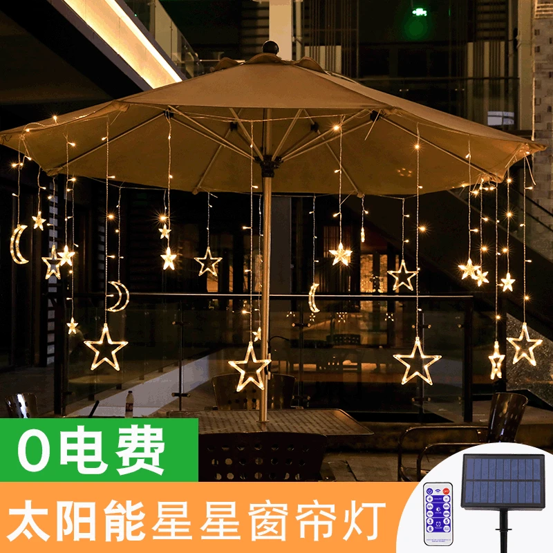 

Amazon Cross Border Solar Moon Light Curtain Lights xingx deng Christmas Courtyard Lights Waterproof Colorful Lights String Ligh