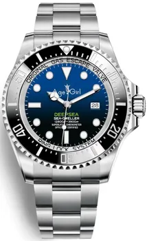 

Luxury New Brand D-blue Ceramic Bezel Sapphire Men 44mm Men Watches Automatic Movement Mechanical Stainless Steel Watch 126600