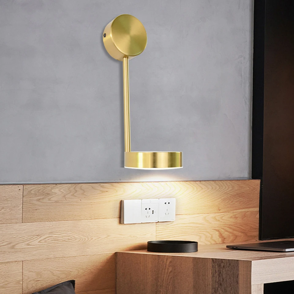 modern wall lights 9W With switch led wall lamps gold lamps livingroom indoor lighting Bedside For Bedroom sconce