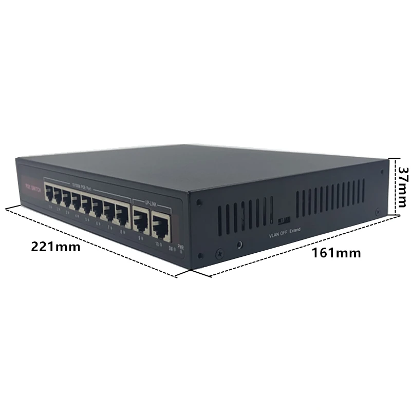 48V Ethernet коммутатор POE switch, 8 10/100 Мбит/с Порты и разъёмы IEEE 802,3 af/at подходит для IP камера/Беспроводной AP/IP CCTV камера системы