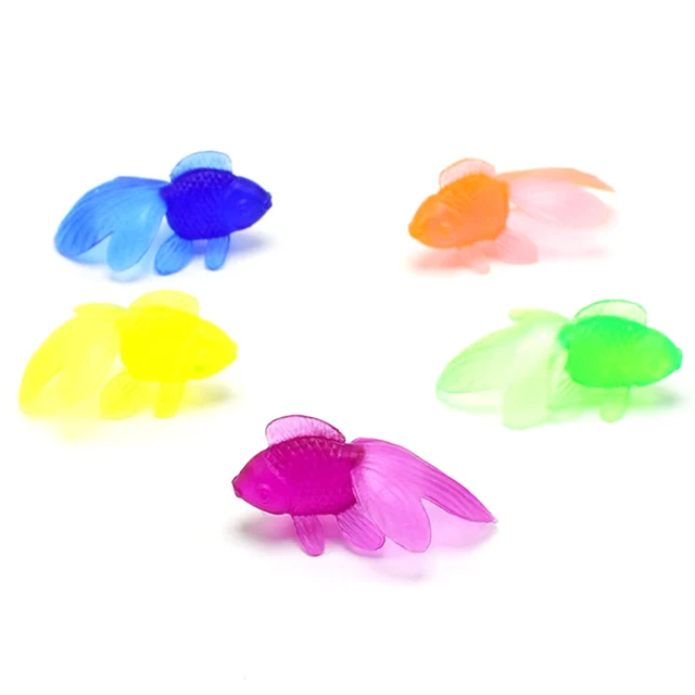 10 Pcs/Lot Small Plastic Simulation Small Goldfish Water Toy Soft Rubber Gold Fish Baby Bath Toys Fun Kids Swimming Beach Toys 4