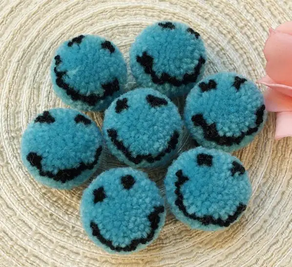 10 шт. 3 см Diy шарик-помпон смайлик помпон для кольца брелок шапки серьги пушистый помпон Diy аксессуары материалы для рукоделия - Цвет: 10