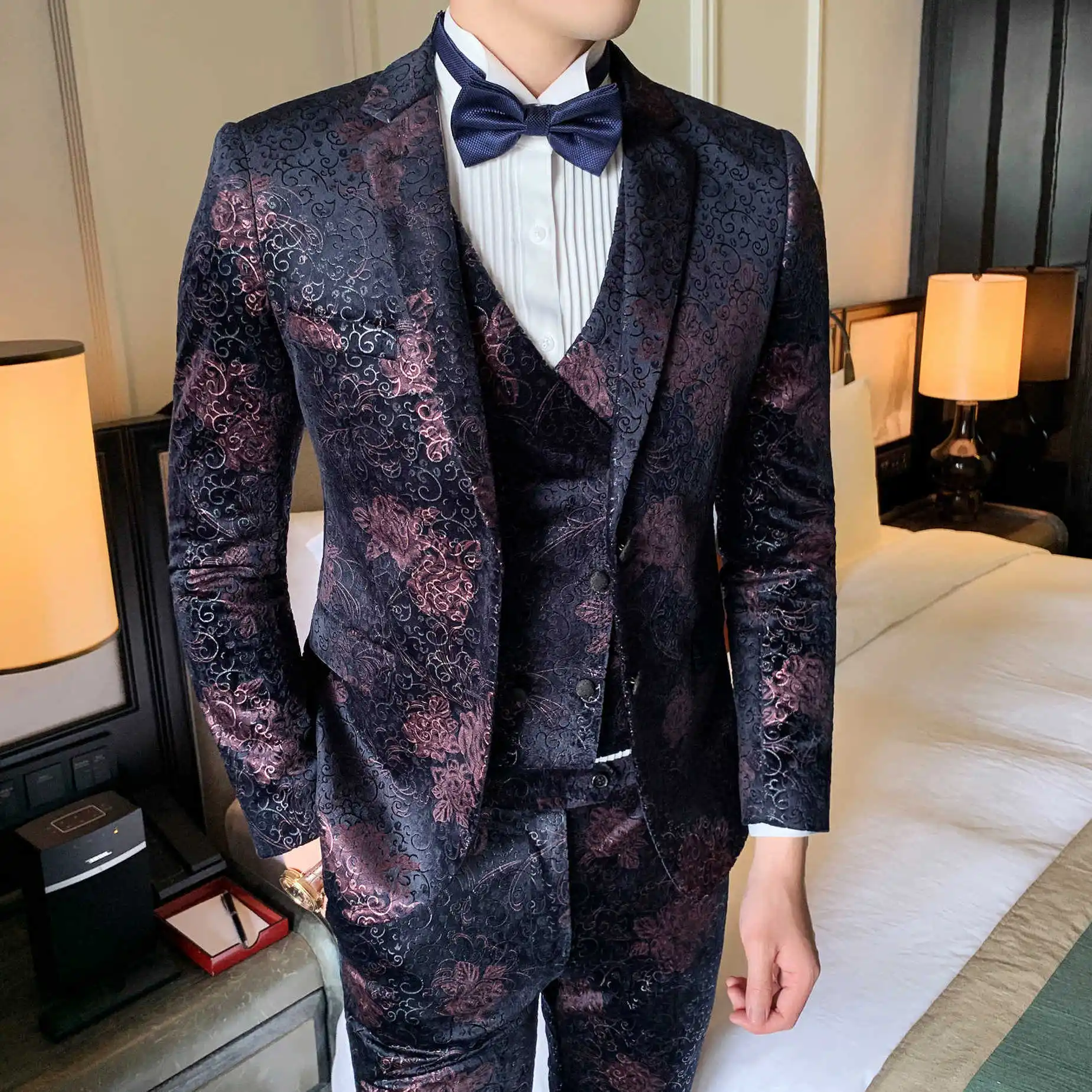 

One Button Wedding For Business Suits S-3XL Brand New Slim Fit Casual 3pc Men Dress Suit Night Club Party Tuxedo
