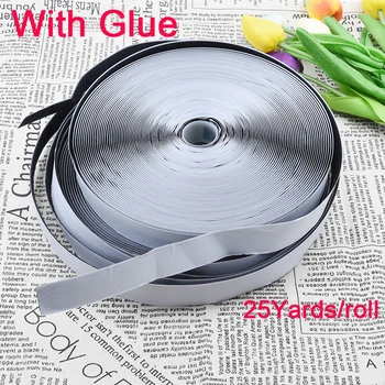 

16/20/25/30/40/50mm 25Yards Hook Loop Velcros Adhesive Fastener Magic Tape Nylon Sticker Self Adhesive Disks Boob Tape Glue